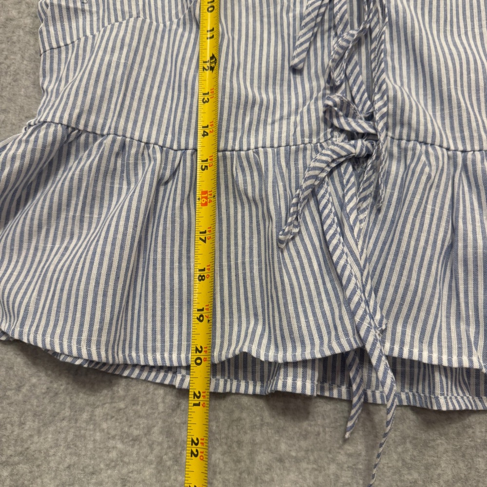 Cupshe Womens Blue White Striped Tie Front Peplum Tank Top Large NWT - Picture 6 of 8